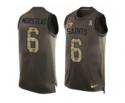 Men's Nike New Orleans Saints #6 Thomas Morstead Limited Green Salute to Service Tank Top NFL Jersey