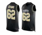 Men's Nike New Orleans Saints #62 Jahri Evans Limited Black Player Name & Number Tank Top NFL Jersey