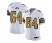 Men's Nike New Orleans Saints #64 Zach Strief Limited White Rush NFL Jersey