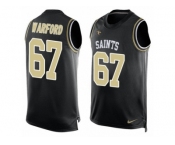 Men's Nike New Orleans Saints #67 Larry Warford Limited Black Player Name & Number Tank Top NFL Jersey