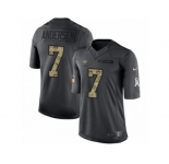 Men's Nike New Orleans Saints #7 Morten Andersen Limited Black 2016 Salute to Service NFL Jersey