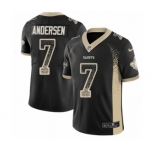 Men's Nike New Orleans Saints #7 Morten Andersen Limited Black Rush Drift Fashion NFL Jersey