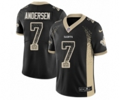 Men's Nike New Orleans Saints #7 Morten Andersen Limited Black Rush Drift Fashion NFL Jersey