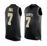 Men's Nike New Orleans Saints #7 Taysom Hill Limited Black Player Name & Number Tank Top NFL Jersey