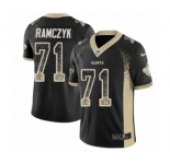 Men's Nike New Orleans Saints #71 Ryan Ramczyk Limited Black Rush Drift Fashion NFL Jersey