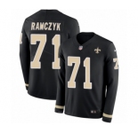 Men's Nike New Orleans Saints #71 Ryan Ramczyk Limited Black Therma Long Sleeve NFL Jersey
