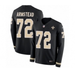 Men's Nike New Orleans Saints #72 Terron Armstead Limited Black Therma Long Sleeve NFL Jersey