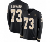 Men's Nike New Orleans Saints #73 Rick Leonard Limited Black Therma Long Sleeve NFL Jersey