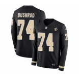 Men's Nike New Orleans Saints #74 Jermon Bushrod Limited Black Therma Long Sleeve NFL Jersey