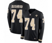 Men's Nike New Orleans Saints #74 Jermon Bushrod Limited Black Therma Long Sleeve NFL Jersey