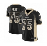 Men's Nike New Orleans Saints #75 Andrus Peat Limited Black Rush Drift Fashion NFL Jersey