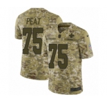 Men's Nike New Orleans Saints #75 Andrus Peat Limited Camo 2018 Salute to Service NFL Jersey