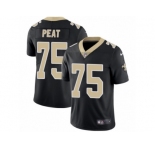 Men's Nike New Orleans Saints #75 Andrus Peat Vapor Untouchable Limited Black Team Color NFL Jersey