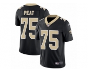 Men's Nike New Orleans Saints #75 Andrus Peat Vapor Untouchable Limited Black Team Color NFL Jersey