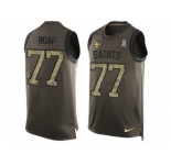 Men's Nike New Orleans Saints #77 Willie Roaf Limited Green Salute to Service Tank Top NFL Jersey