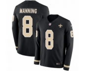 Men's Nike New Orleans Saints #8 Archie Manning Limited Black Therma Long Sleeve NFL Jersey