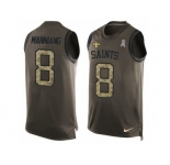 Men's Nike New Orleans Saints #8 Archie Manning Limited Green Salute to Service Tank Top NFL Jersey