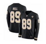 Men's Nike New Orleans Saints #89 Josh Hill Limited Black Therma Long Sleeve NFL Jersey