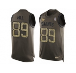 Men's Nike New Orleans Saints #89 Josh Hill Limited Green Salute to Service Tank Top NFL Jersey