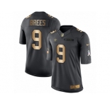 Men's Nike New Orleans Saints #9 Drew Brees Limited Black Gold Salute to Service NFL Jersey