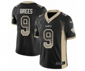 Men's Nike New Orleans Saints #9 Drew Brees Limited Black Rush Drift Fashion NFL Jersey