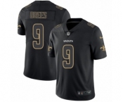 Men's Nike New Orleans Saints #9 Drew Brees Limited Black Rush Impact NFL Jersey
