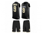 Men's Nike New Orleans Saints #9 Drew Brees Limited Black Tank Top Suit NFL Jersey
