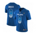 Men's Nike New Orleans Saints #9 Drew Brees Limited Royal Blue NFC 2019 Pro Bowl NFL Jersey