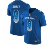 Men's Nike New Orleans Saints #9 Drew Brees Limited Royal Blue NFC 2019 Pro Bowl NFL Jersey