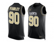 Men's Nike New Orleans Saints #90 Nick Fairley Limited Black Player Name & Number Tank Top NFL Jersey