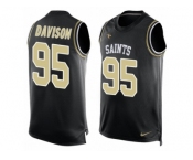 Men's Nike New Orleans Saints #95 Tyeler Davison Limited Black Player Name & Number Tank Top NFL Jersey