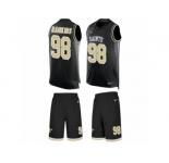 Men's Nike New Orleans Saints #98 Sheldon Rankins Limited Black Tank Top Suit NFL Jersey