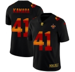 New Orleans Saints #41 Alvin Kamara Men's Black Nike Red Orange Stripe Vapor Limited NFL Jersey