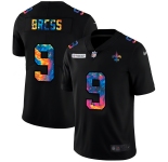 New Orleans Saints #9 Drew Brees Men's Nike Multi-Color Black 2020 NFL Crucial Catch Vapor Untouchable Limited Jersey