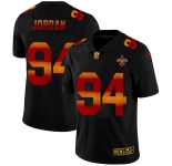New Orleans Saints #94 Cameron Jordan Men's Black Nike Red Orange Stripe Vapor Limited NFL Jersey