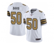 Nike New Orleans Saints #50 DeMario Davis White Men Stitched NFL Limited Rush Jersey