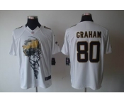 nike nfl jerseys new orleans saints #80 graham white[helmet tri-blend limited]