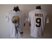 nike nfl jerseys new orleans saints #9 brees white[helmet tri-blend limited]