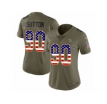 Women Nike Minnesota Vikings #90 Will Sutton Limited Olive USA Flag 2017 Salute to Service NFL Jersey