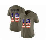Women Nike New Orleans Saints #18 Garrett Grayson Limited Olive USA Flag 2017 Salute to Service NFL Jersey