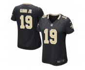 Women Nike New Orleans Saints #19 Ted Ginn Jr Game Black Team Color NFL Jersey
