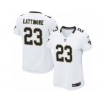 Women Nike New Orleans Saints #23 Marshon Lattimore Game White NFL Jersey