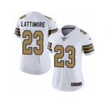 Women Nike New Orleans Saints #23 Marshon Lattimore Limited White Rush Vapor Untouchable NFL Jersey