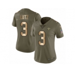 Women Nike New Orleans Saints #3 Will Lutz Limited Olive Gold 2017 Salute to Service NFL Jersey