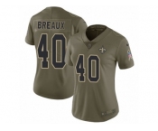 Women Nike New Orleans Saints #40 Delvin Breaux Limited Olive 2017 Salute to Service NFL Jersey