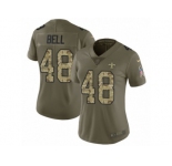 Women Nike New Orleans Saints #48 Vonn Bell Limited Olive Camo 2017 Salute to Service NFL Jersey