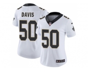 Women Nike New Orleans Saints #50 DeMario Davis White Stitched NFL Vapor Untouchable Limited Jersey