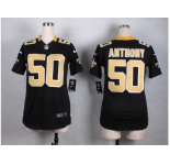 Women Nike New Orleans Saints #50 Stephone Anthony black jerseys