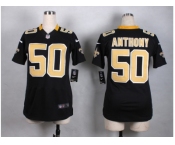 Women Nike New Orleans Saints #50 Stephone Anthony black jerseys