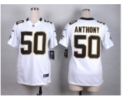 Women Nike New Orleans Saints #50 Stephone Anthony white jerseys
